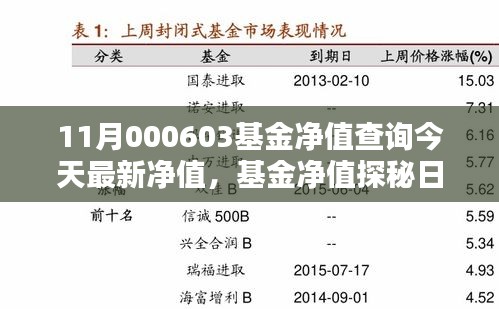 今日揭曉，11月000603基金凈值探秘，友情與家庭溫暖相伴的溫馨凈值報告