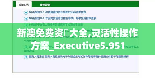 新澳免費(fèi)資枓大全,靈活性操作方案_Executive5.951
