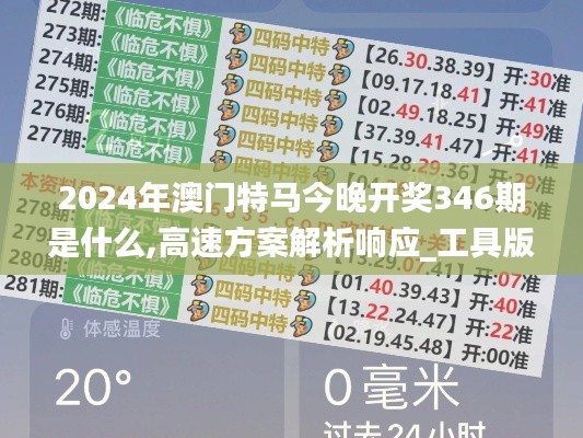 2024年澳門(mén)特馬今晚開(kāi)獎(jiǎng)346期是什么,高速方案解析響應(yīng)_工具版4.216