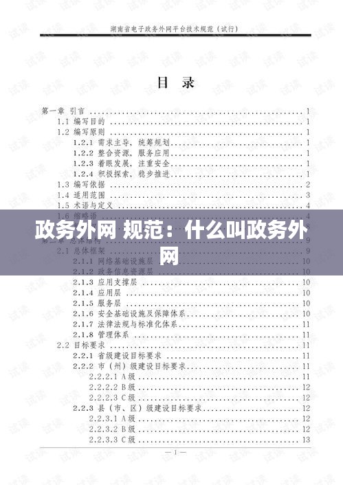 政務外網(wǎng) 規(guī)范：什么叫政務外網(wǎng) 