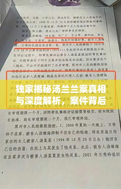 獨家揭秘湯蘭蘭案真相與深度解析，案件背后的驚人內幕