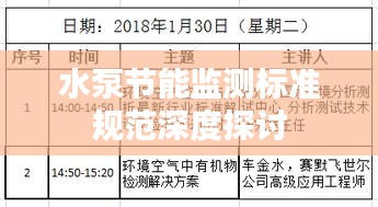 水泵節(jié)能監(jiān)測標準規(guī)范深度探討