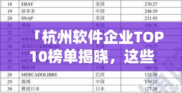 「杭州軟件企業TOP10榜單揭曉，這些企業領跑行業前列！」